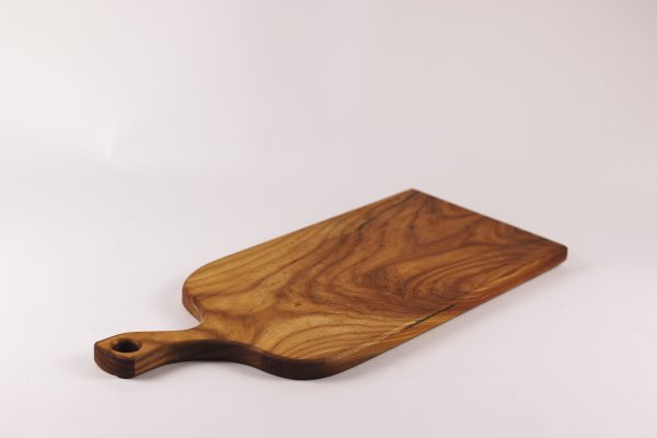 Medium elm chopping board with handle #007 - Image 3