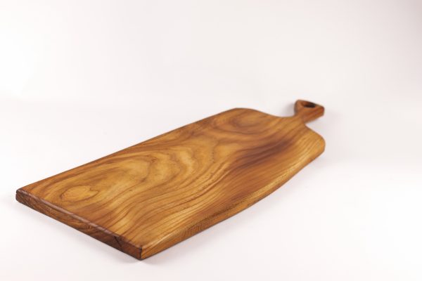 Large elm wood chopping board with handle #001 - Image 3