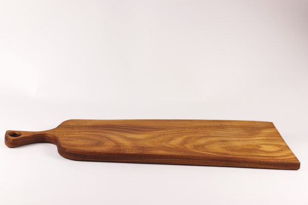 Large elm wood chopping board with handle #001 - Image 5