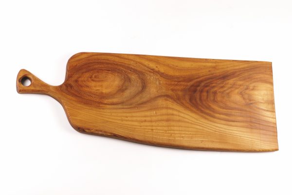 Large elm wood chopping board with handle #001 - Image 6