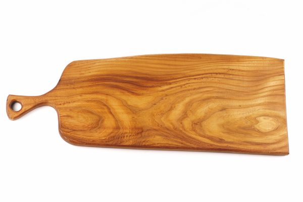 Large elm wood chopping board with handle #001 - Image 7