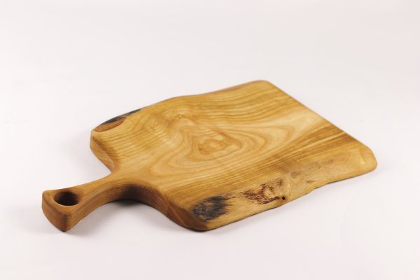 Small cherry live edge chopping board with handle #014 - Image 3