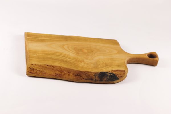Small cherry live edge chopping board with handle #014 - Image 4
