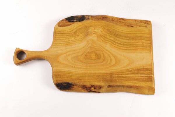 Small cherry live edge chopping board with handle #014 - Image 6