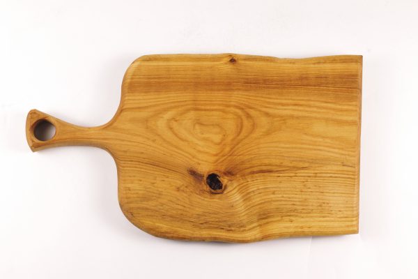 Small cherry live edge chopping board with handle #014 - Image 7