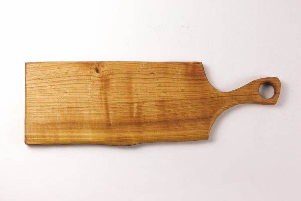 Small cherry live edge chopping board with handle #013 - Image 5
