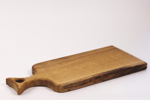 Small oak live edge chopping board with handle #010 - Image 2