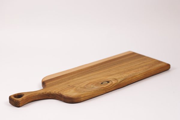 Medium elm chopping board with handle #006 - Image 2