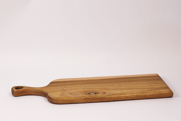 Medium elm chopping board with handle #006 - Image 3