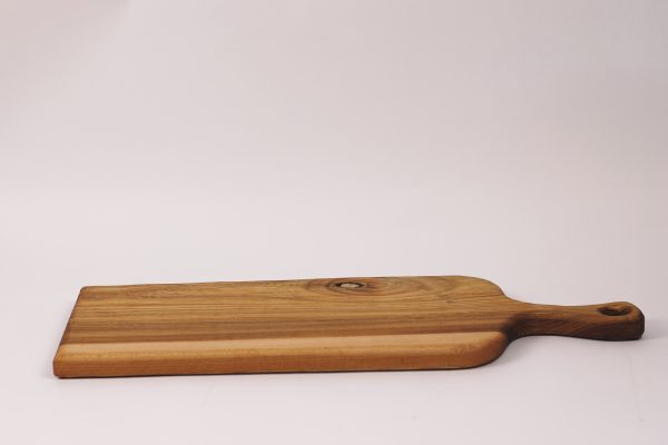 Medium elm chopping board with handle #006 - Image 4