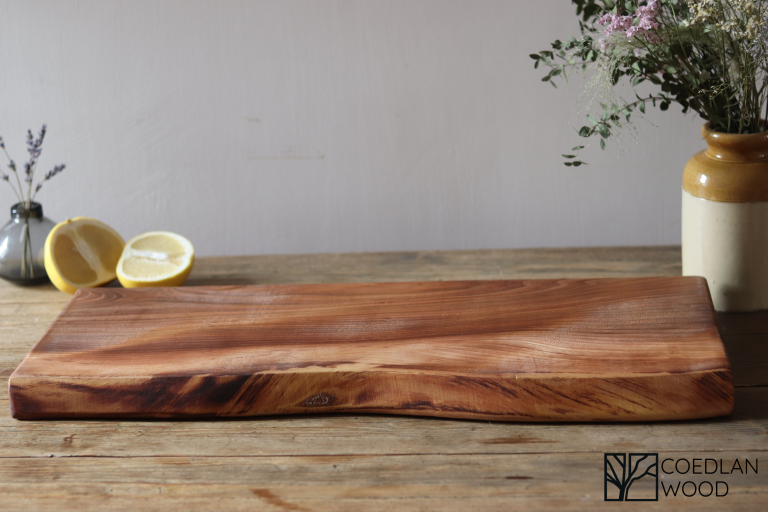 Large elm living edge chopping board
