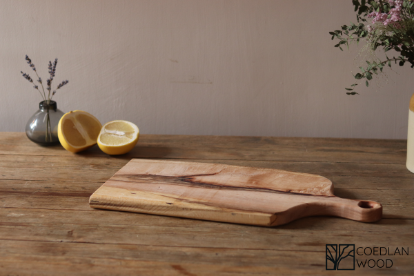 Medium spalted beech chopping board with handle