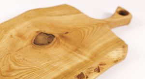 Small Live Edge Cherry Chopping Board With A Handle #015