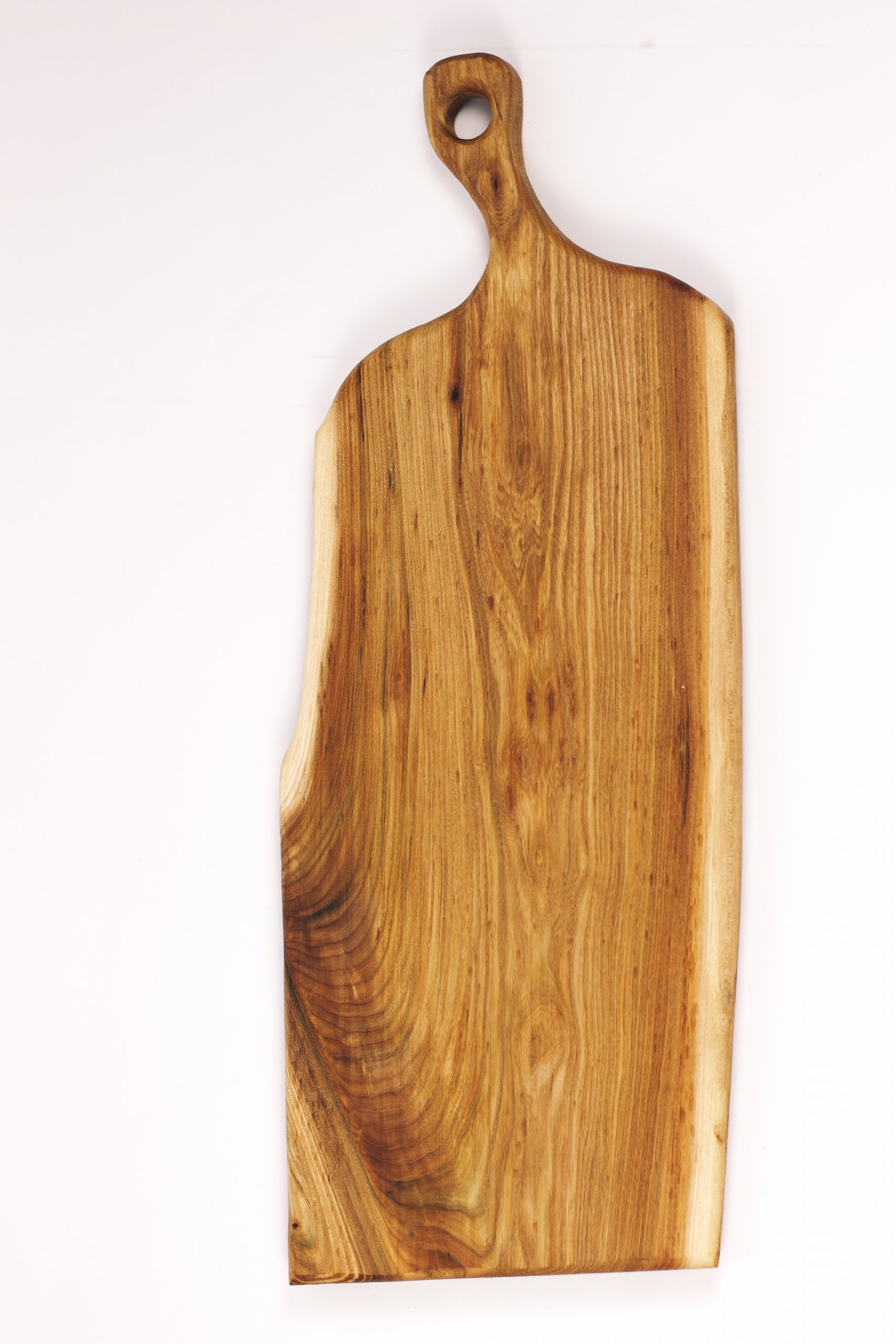 Large Live Edge Elm Chopping Board with Handle #022 - Image 7